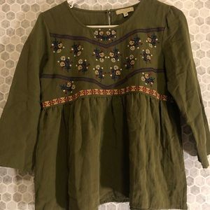 Polagram Babydoll Style Embroidered Top